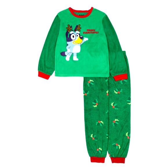 NWT Unisex Toddler Kids Bluey 2pc Christmas Pajama Set size 6 Merry Everything - Picture 1 of 4